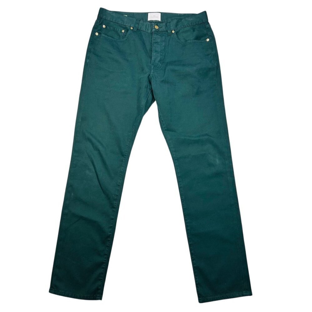 Sid Mashburn Slim Straight Jean Olive Cotton Denim Casual Designer 34/32 Men